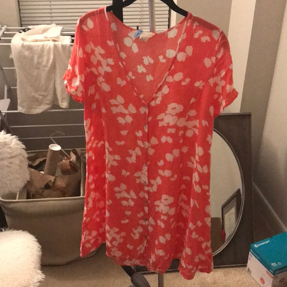 Peach/orange/white floral dress